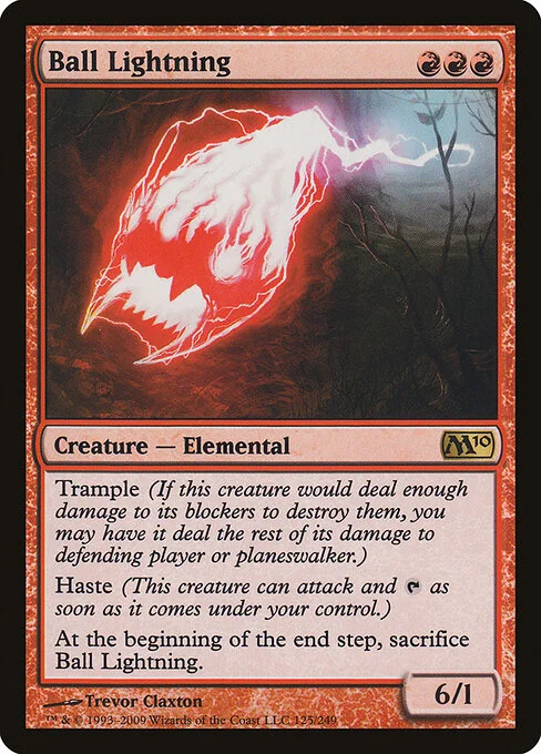 Ball Lightning, carta Magic di tipo Creature — Elemental illustrata da Trevor Claxton