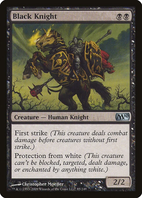 Black Knight, carta Magic di tipo Creature — Human Knight illustrata da Christopher Moeller