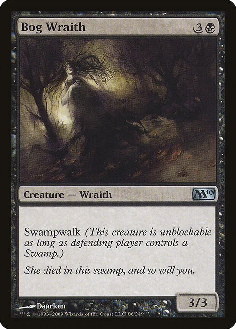 Bog Wraith, carta Magic di tipo Creature — Wraith illustrata da Daarken