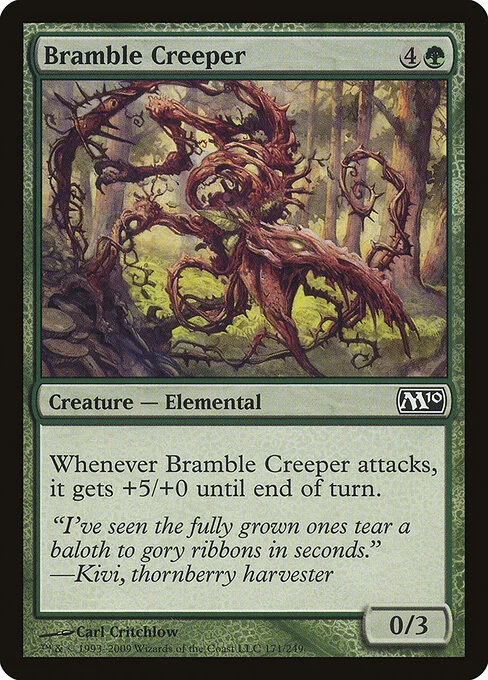 Bramble Creeper, carta Magic di tipo Creature — Elemental illustrata da Carl Critchlow