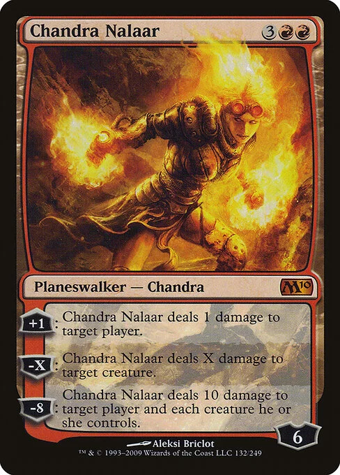 Chandra Nalaar, carta Magic di tipo Legendary Planeswalker — Chandra illustrata da Aleksi Briclot