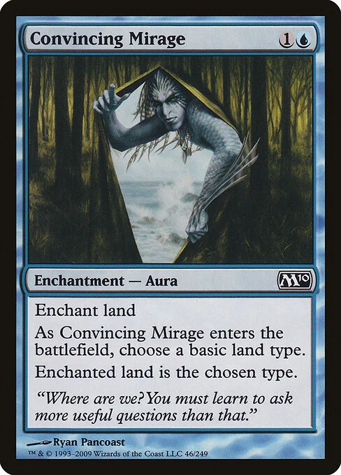 Convincing Mirage, carta Magic di tipo Enchantment — Aura illustrata da Ryan Pancoast