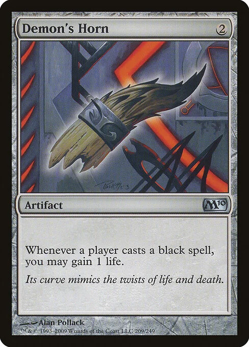 Demon's Horn, carta Magic di tipo Artifact illustrata da Alan Pollack