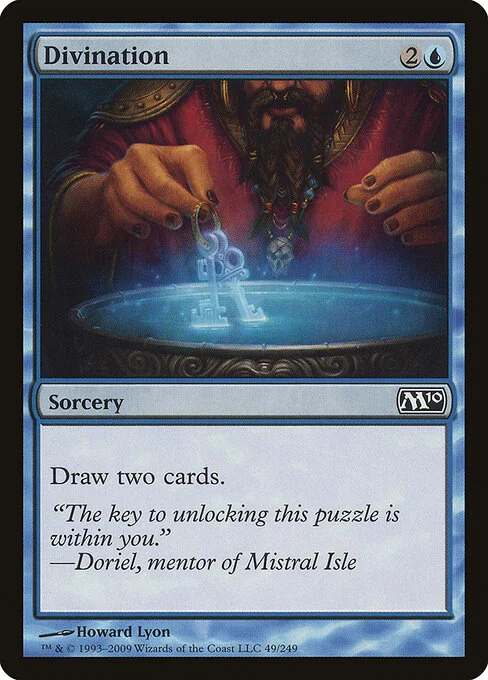Divination, carta Magic di tipo Sorcery illustrata da Howard Lyon