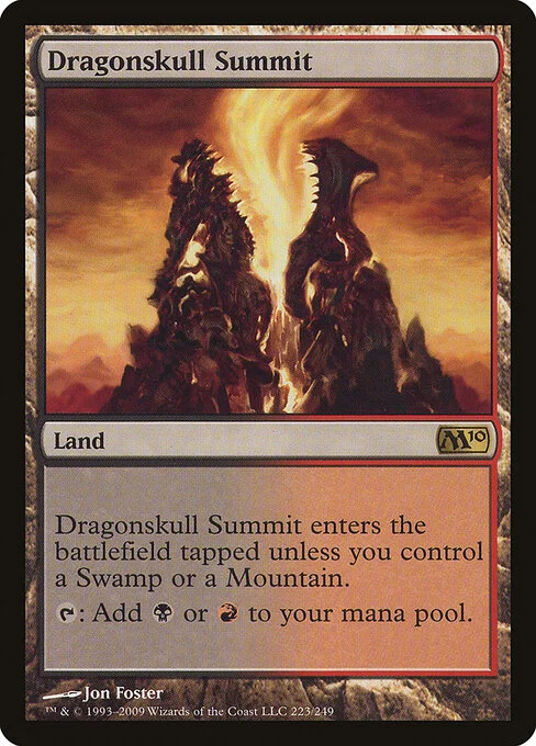 Dragonskull Summit, carta Magic di tipo Land illustrata da Jon Foster