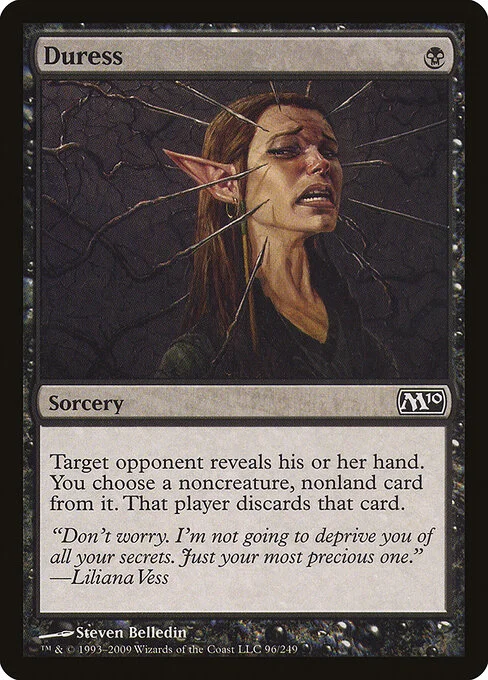 Duress, carta Magic di tipo Sorcery illustrata da Steven Belledin