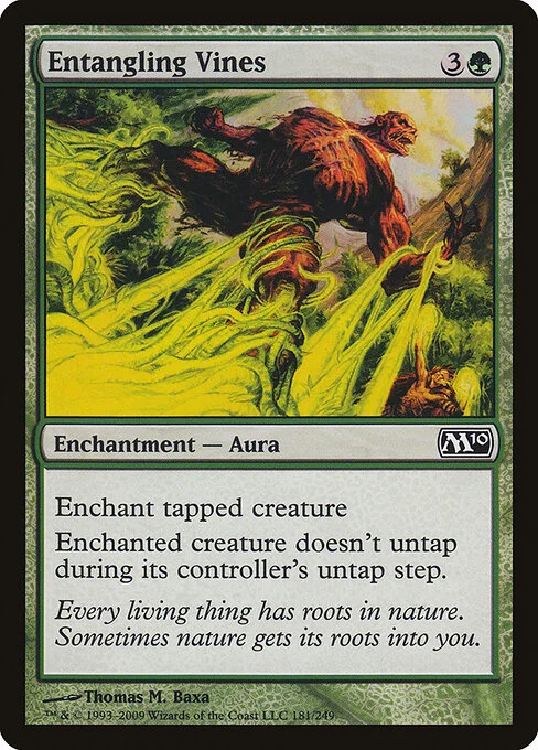 Entangling Vines, carta Magic di tipo Enchantment — Aura illustrata da Thomas M. Baxa