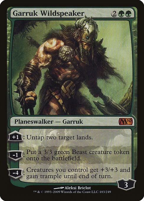Garruk Wildspeaker, carta Magic di tipo Legendary Planeswalker — Garruk illustrata da Aleksi Briclot