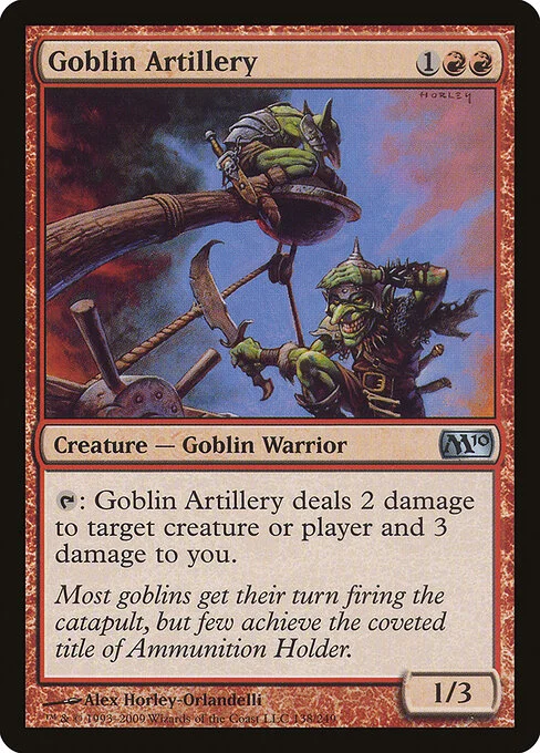 Goblin Artillery, carta Magic di tipo Creature — Goblin Warrior illustrata da Alex Horley-Orlandelli