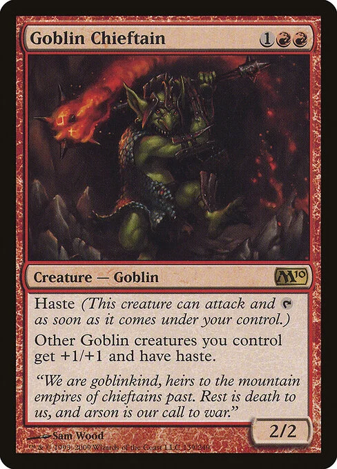 Goblin Chieftain, carta Magic di tipo Creature — Goblin illustrata da Sam Wood