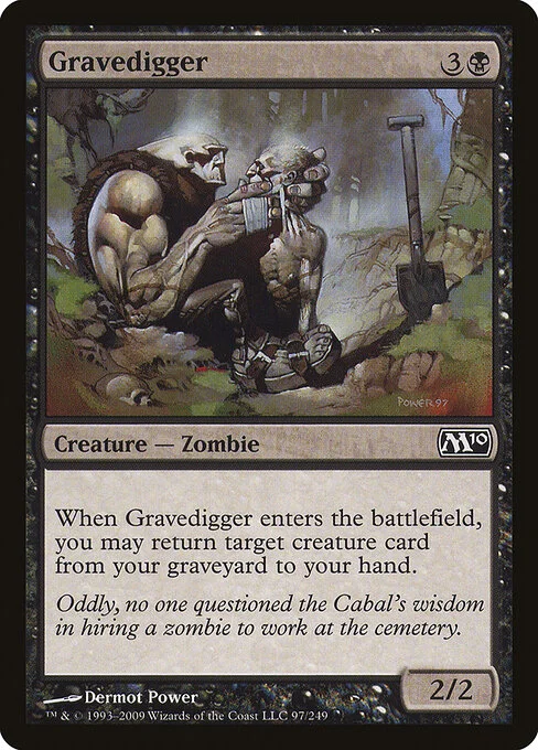 Gravedigger, carta Magic di tipo Creature — Zombie illustrata da Dermot Power