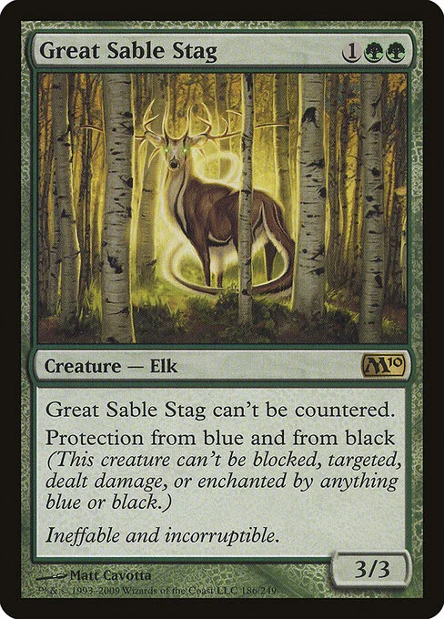 Great Sable Stag, carta Magic di tipo Creature — Elk illustrata da Matt Cavotta