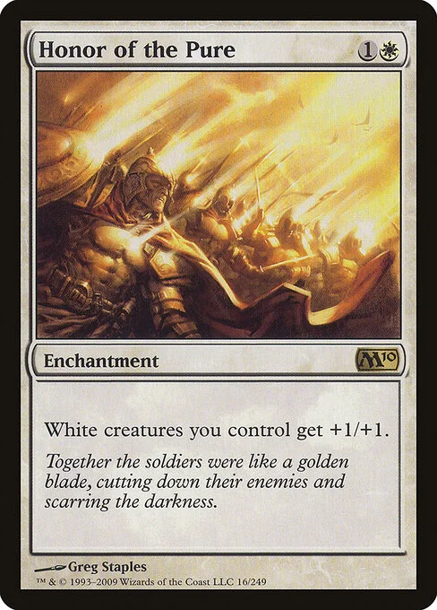 Honor of the Pure, carta Magic di tipo Enchantment illustrata da Greg Staples