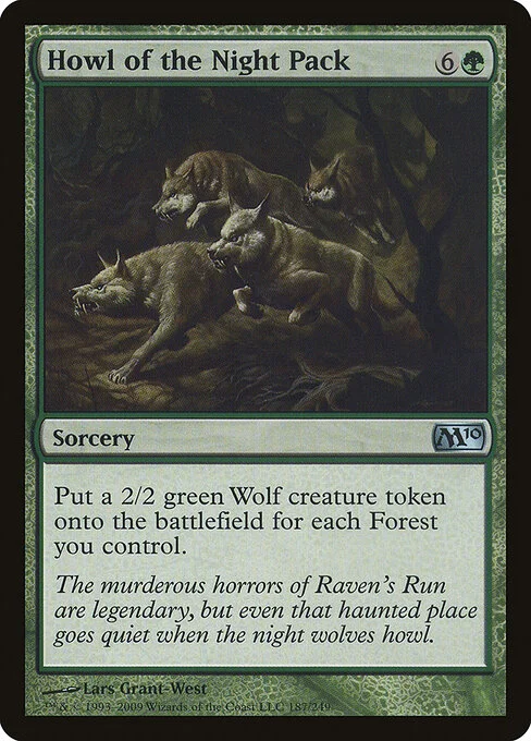 Howl of the Night Pack, carta Magic di tipo Sorcery illustrata da Lars Grant-West