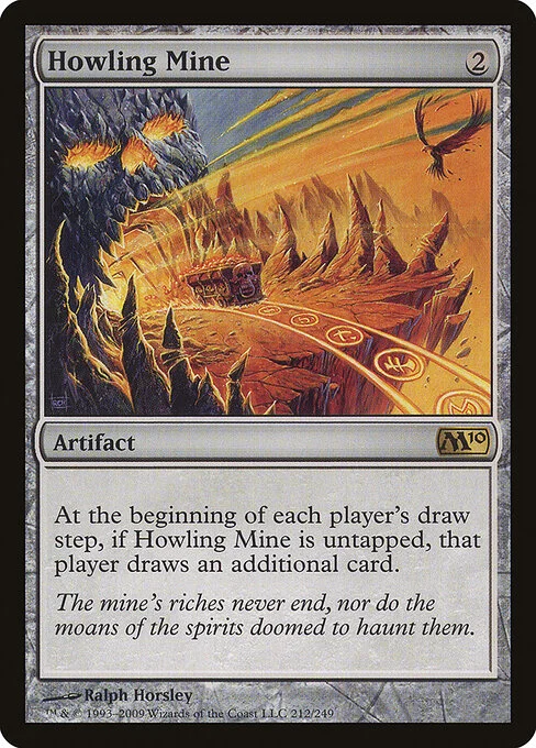 Howling Mine, carta Magic di tipo Artifact illustrata da Ralph Horsley