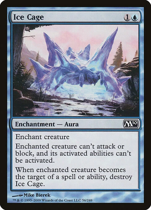 Ice Cage, carta Magic di tipo Enchantment — Aura illustrata da Mike Bierek