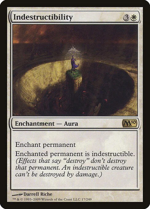 Indestructibility, carta Magic di tipo Enchantment — Aura illustrata da Darrell Riche