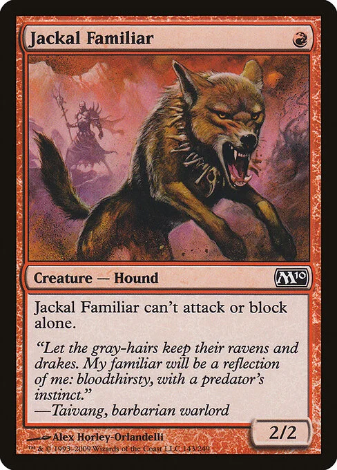 Jackal Familiar, carta Magic di tipo Creature — Jackal illustrata da Alex Horley-Orlandelli