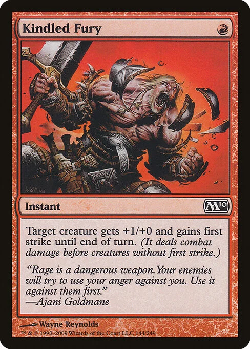 Kindled Fury, carta Magic di tipo Instant illustrata da Wayne Reynolds
