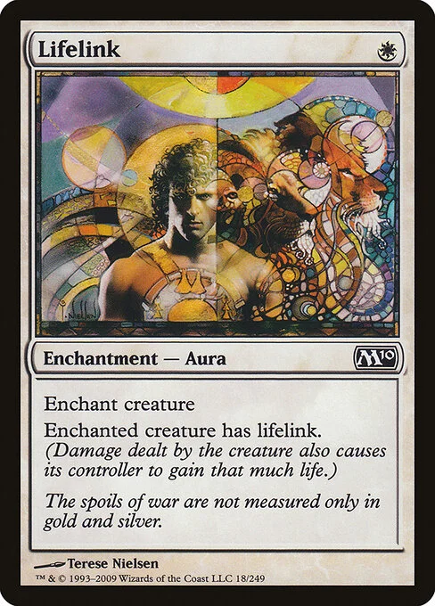 Lifelink, carta Magic di tipo Enchantment — Aura illustrata da Terese Nielsen