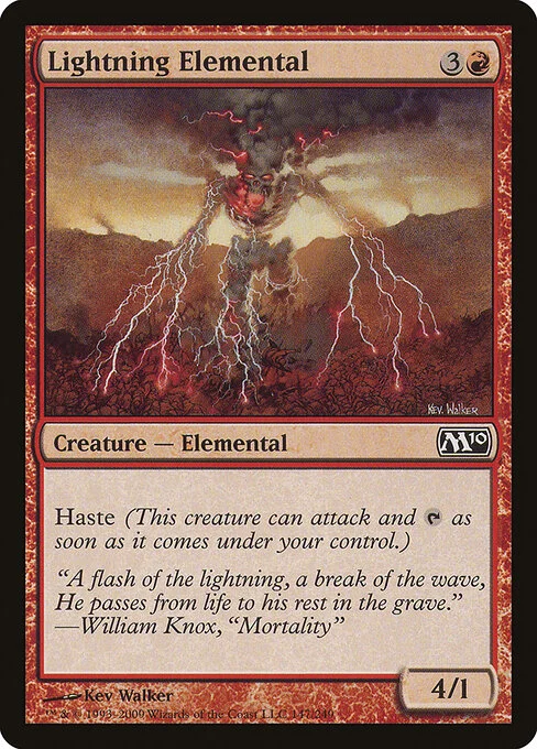 Lightning Elemental, carta Magic di tipo Creature — Elemental illustrata da Kev Walker