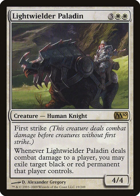 Lightwielder Paladin, carta Magic di tipo Creature — Human Knight illustrata da D. Alexander Gregory