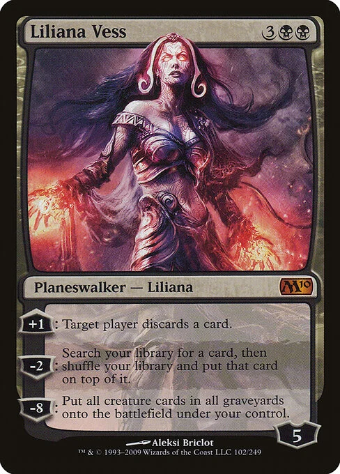 Liliana Vess, carta Magic di tipo Legendary Planeswalker — Liliana illustrata da Aleksi Briclot
