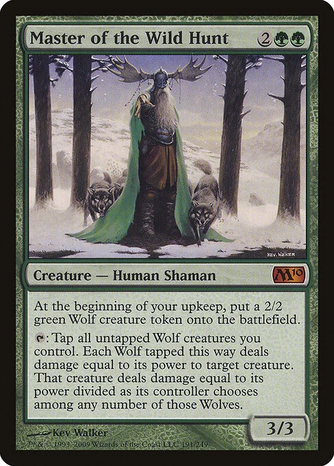 Master of the Wild Hunt, carta Magic di tipo Creature — Human Shaman illustrata da Kev Walker