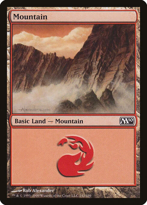 Mountain, carta Magic di tipo Basic Land — Mountain illustrata da Rob Alexander