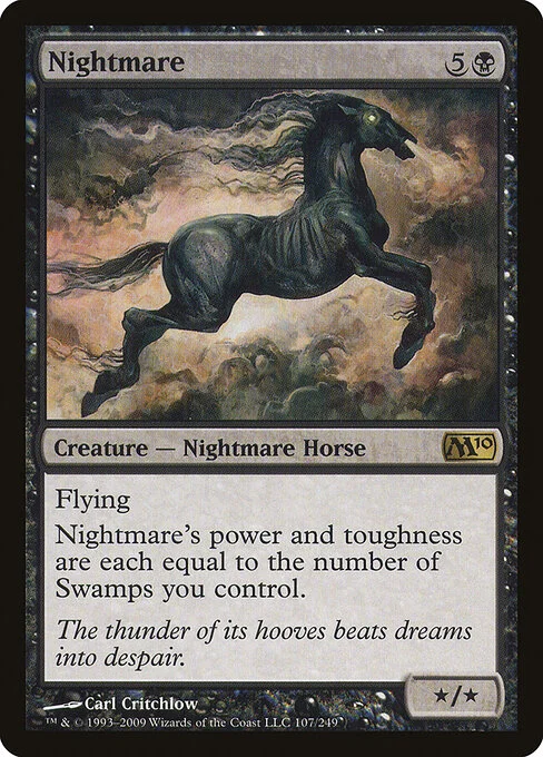 Nightmare, carta Magic di tipo Creature — Nightmare Horse illustrata da Carl Critchlow