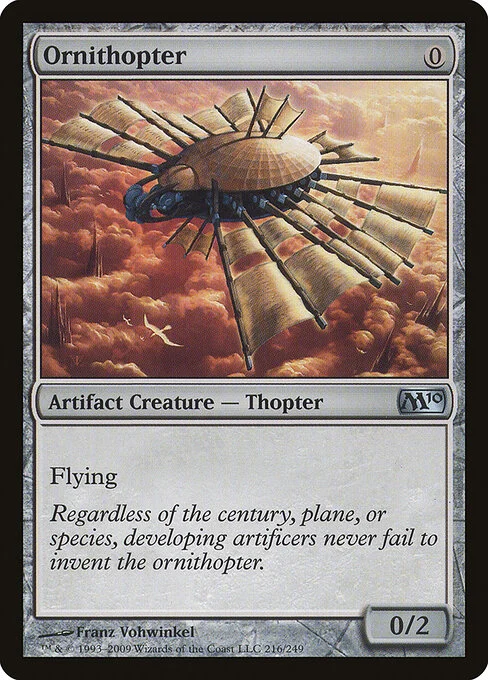 Ornithopter, carta Magic di tipo Artifact Creature — Thopter illustrata da Franz Vohwinkel