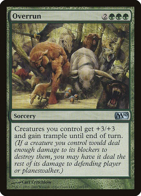 Overrun, carta Magic di tipo Sorcery illustrata da Carl Critchlow