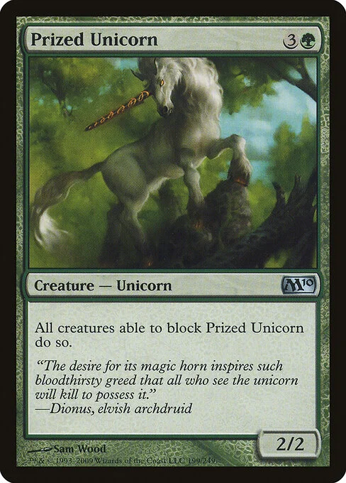 Prized Unicorn, carta Magic di tipo Creature — Unicorn illustrata da Sam Wood