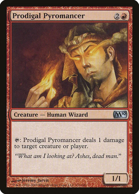 Prodigal Pyromancer, carta Magic di tipo Creature — Human Wizard illustrata da Jeremy Jarvis