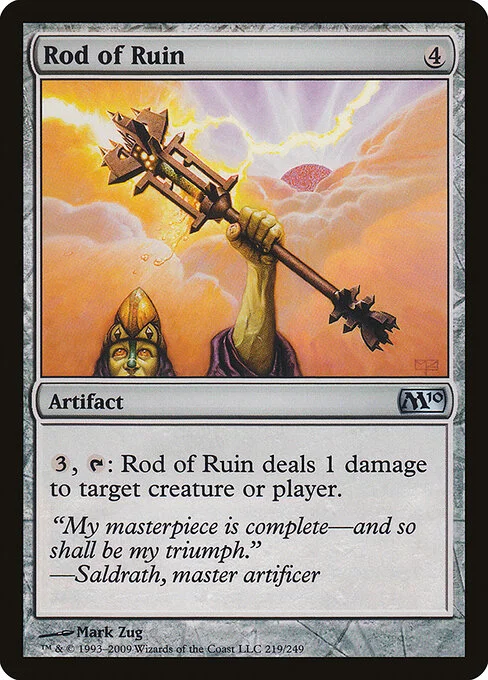 Rod of Ruin, carta Magic di tipo Artifact illustrata da Mark Zug