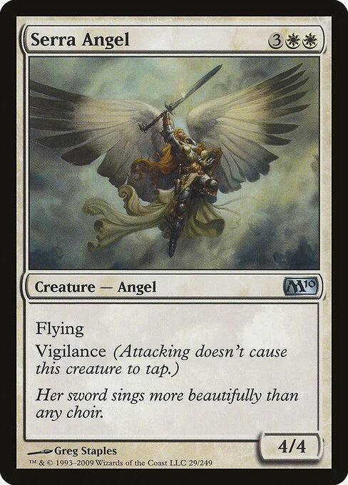 Serra Angel, carta Magic di tipo Creature — Angel illustrata da Greg Staples