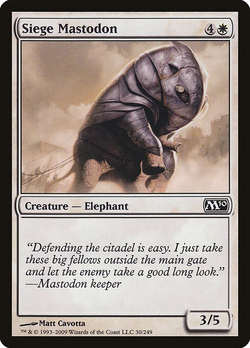 Siege Mastodon, carta Magic di tipo Creature — Elephant illustrata da Matt Cavotta