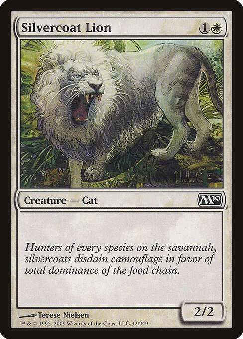 Silvercoat Lion, carta Magic di tipo Creature — Cat illustrata da Terese Nielsen