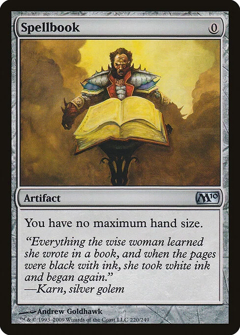 Spellbook, carta Magic di tipo Artifact — Book illustrata da Andrew Goldhawk