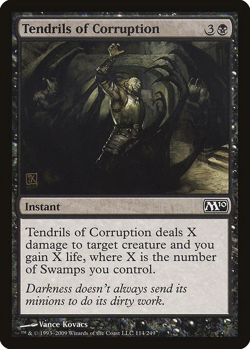 Tendrils of Corruption, carta Magic di tipo Instant illustrata da Vance Kovacs