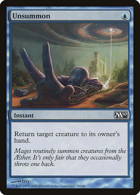 Unsummon, carta Magic di tipo Instant illustrata da Izzy