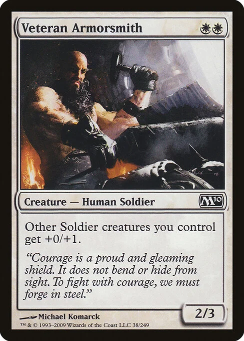 Veteran Armorsmith, carta Magic di tipo Creature — Human Soldier illustrata da Michael Komarck