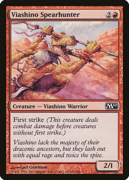 Viashino Spearhunter, carta Magic di tipo Creature — Lizard Warrior illustrata da Carl Critchlow