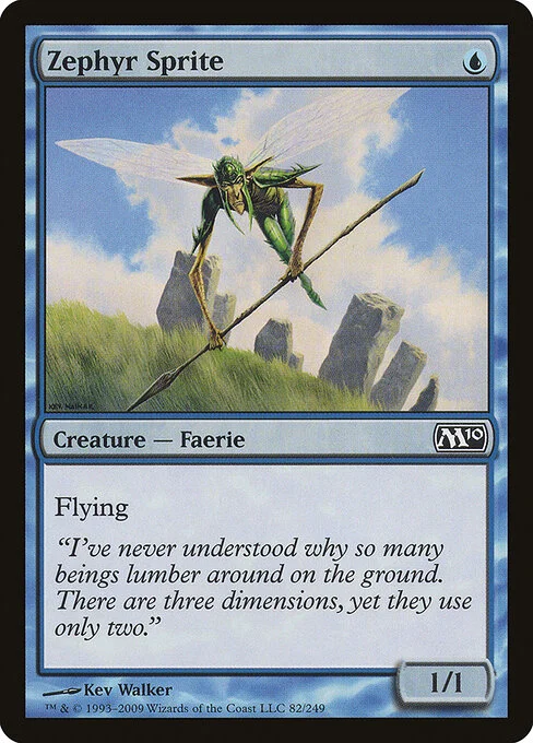 Zephyr Sprite, carta Magic di tipo Creature — Faerie illustrata da Kev Walker