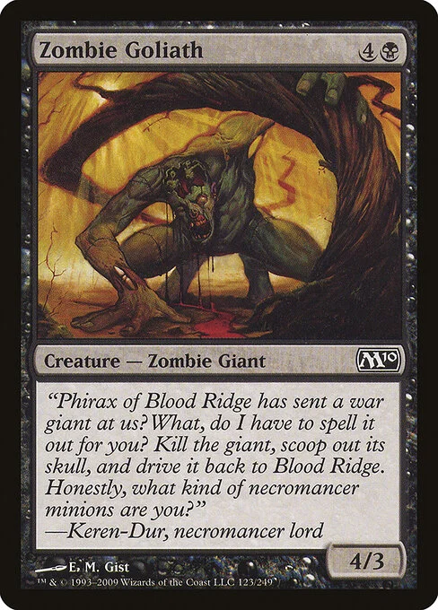Zombie Goliath, carta Magic di tipo Creature — Zombie Giant illustrata da E. M. Gist