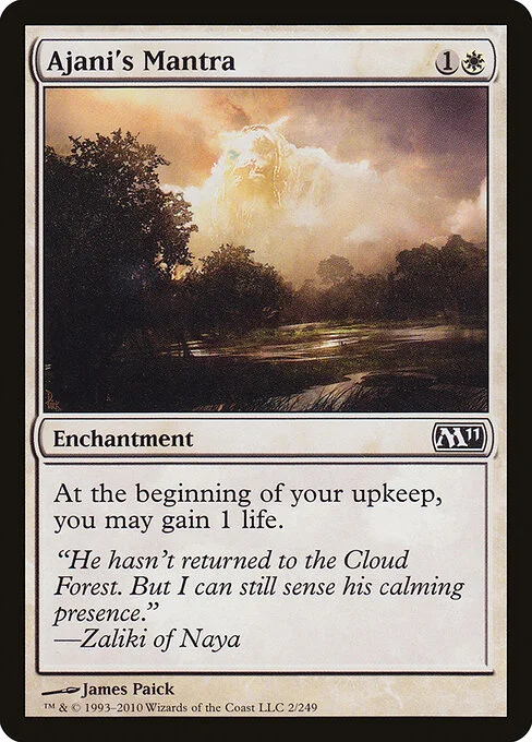 Ajani's Mantra, carta Magic di tipo Enchantment illustrata da James Paick