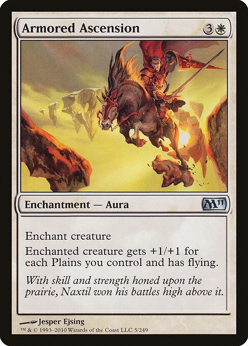 Armored Ascension, carta Magic di tipo Enchantment — Aura illustrata da Jesper Ejsing
