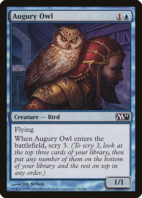 Augury Owl, carta Magic di tipo Creature — Bird illustrata da Jim Nelson
