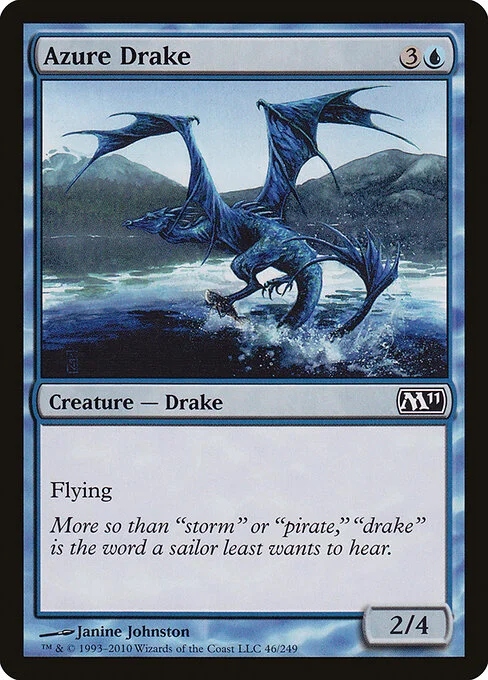 Azure Drake, carta Magic di tipo Creature — Drake illustrata da Janine Johnston