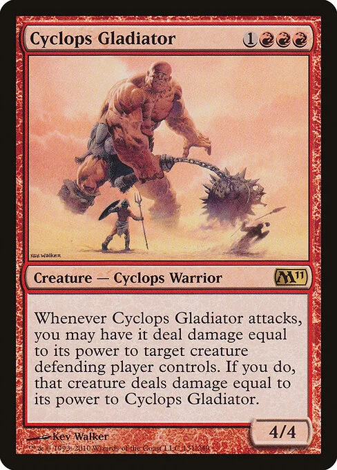 Cyclops Gladiator, carta Magic di tipo Creature — Cyclops Warrior illustrata da Kev Walker